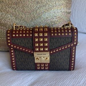 NWOT Michael Kors Rose Medium Flap Shoulder Merlot